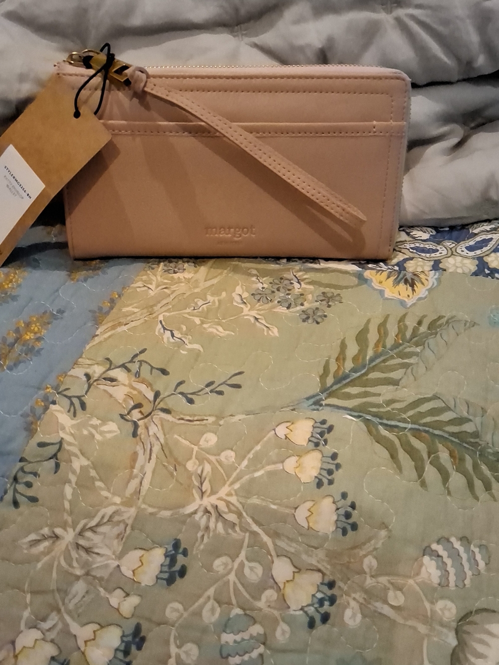 margot Blush Wristlet Clutch with Strap Nwt